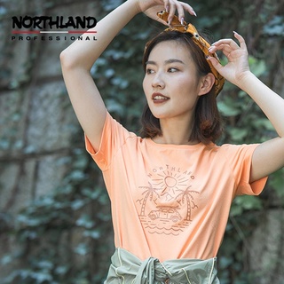 เสื้อยืดแขนสั้น ผ้าฝ้าย พิมพ์ลาย Norseland แฟชั่นฤดูใบไม้ผลิ และฤดูร้อน สําหรับผู้หญิง