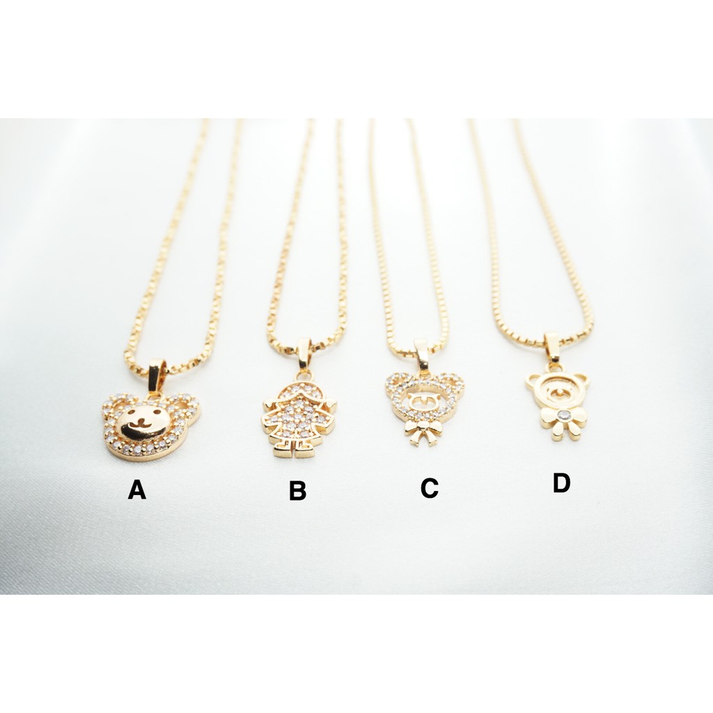 GOLD PLATED BEAR CHILDRENS NECKLACE LA190-194KA59-LA182-189KA58
