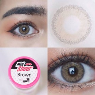 💖 Kitty kawaii ๑ mini Sheer สายตา -00 ถึง -1000 brown gray Contactlens บิ๊กอาย คอนแทคเลนส์ ราคาถูก แถมตลับฟรี