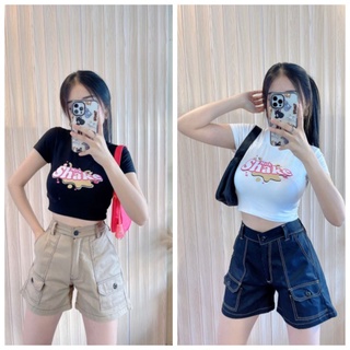 เสื้อครอป#เสื้อสกรีนลาย💞💞💞