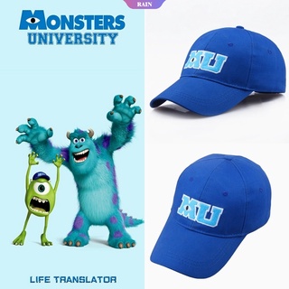 หมวกเบสบอล ปักลายการ์ตูน Monsters University Sullivan Sulley Mike MU สีฟ้า แฟชั่นสําหรับผู้ชาย และผู้หญิง