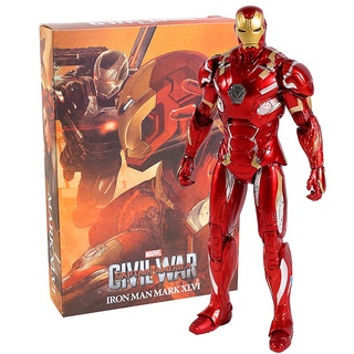 IRON MAN MK 46 MARK XLVI MK46 Marvel CIVIL WAR LED 1/10 Action Figure 18 cm (มีไฟ)