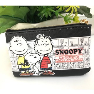 SNOOPY  กระเป่าใส่เหรียญ กระเป่าใส่แบงค์ ซองซิป ลาย SNOOPY 3P  สนูปปี้   ขนาด 6.5 x 10.5 CM ผลิตจาก หนัง PU น่ารัก PMYL