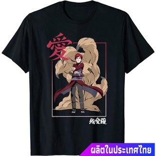 ข้อเสนอพิเศษ นารูโตะ แอนิเมชั่นญี่ปุ่น Naruto Shippuden Gaara Kanji Frame T-Shirt teeคอกลม แฟชั่น ผ้าฝ้ายแท้ เสื้อยืดการ