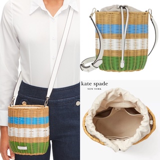 KATE SPADE NEW YORK BUOY WICKER MEDIUM BUCKET BAG PXR0047