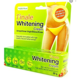 Finale Whitening Cream ขนาด 30กรัม ฟินาเล่ ไวท์เทนนิ่ง ครีม สูตรสมุนไพรสกัดเข้มข้นเพื่อผิวขาวเฉพาะที่ บริเวณ ขาหนีบ รัก