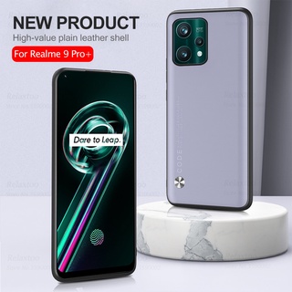 For Realme 9 Pro Plus Case Plain Skin Leather Texture Phone Cover Realem9 9Pro Realmi 9 Pro+ 5G Silicone Shockproof
