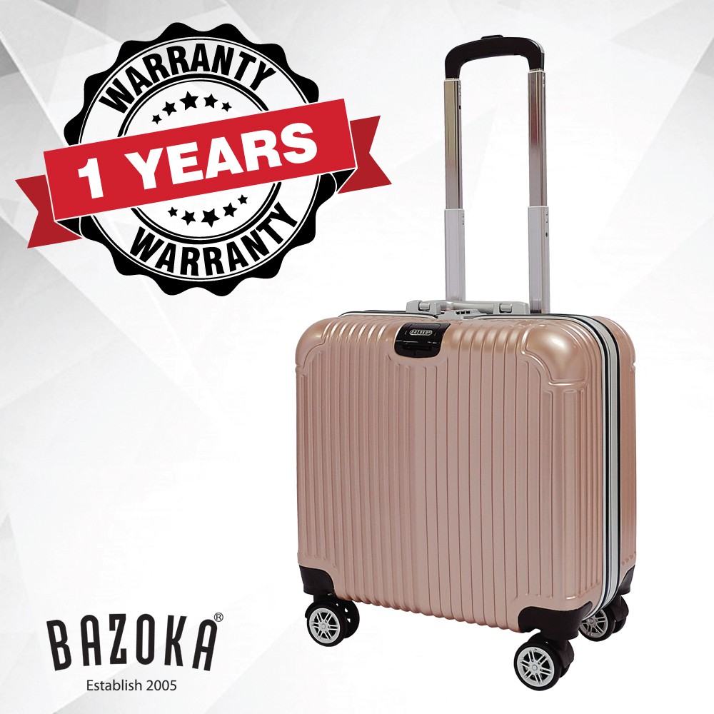 [BAZOKA Premium] กระเป๋าเดินทาง แบบหลายล้อ ขนาด 18 นิ้ว (สีทองแชมเปญ)