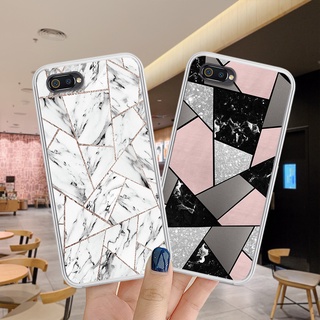 สีสันเรียบง่าย เคส OPPO Realme C2 A1K เคสโทรศัพท์เคสกันกระแทกซิลิโคนใสนุ่มเต็มกล้องปก 301-1