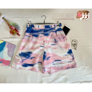 (พร้อมส่ง) -Sistersmade Poppy Shorts- กางเกงขาสั้น เอวสูง กระเป๋าข้าง  มีซับใน ผ้าคอตตอนญี่ปุ่น สีชมพูฟ้า