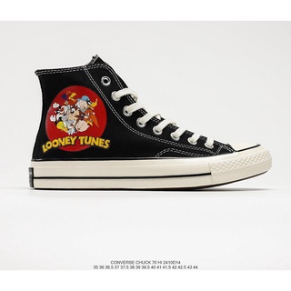 【ของแท้ 100 %】Le Yitongs latest joint heavy hit playful big assembly big alliance Converse Chuck 1970s classic doodle l
