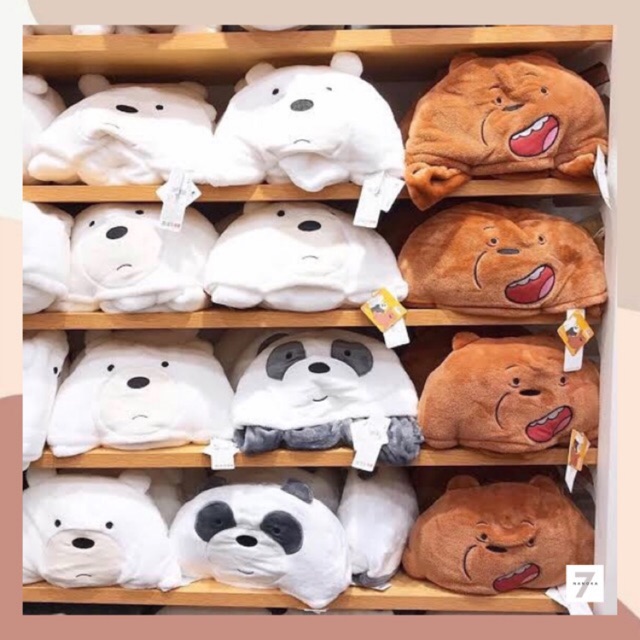 ผ้าห่ม ผ้าห่มสวมหัว We Bare Bears - Miniso (ของแท้ 100%)