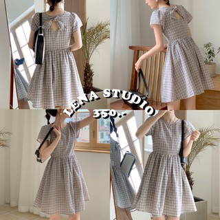 Lena Studio🌷พร้อมส่ง ♡ Scott Ribbon Dress เดรสลายสก๊อตแต่งผูกโบว์ด้านหลัง