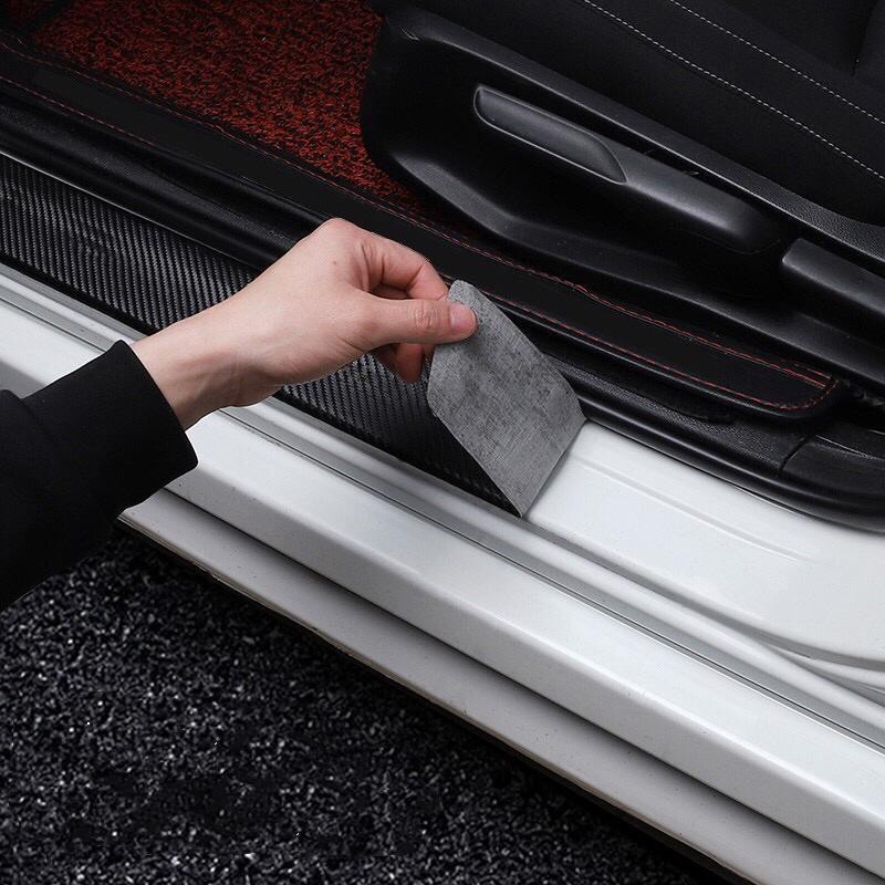 ตกแต่งบ้าน Toyota ประตู Sill ด้านข้าง Step Anti Scratch Protector คาร์บอน Fibre หนาสติกเกอร์หนังสําหรับ Vios Yaris Avanza Wish Rush Corolla Cross Hilux TRD GR Gazoo Racing GR กีฬา ส่งด่วน สั่งเลย