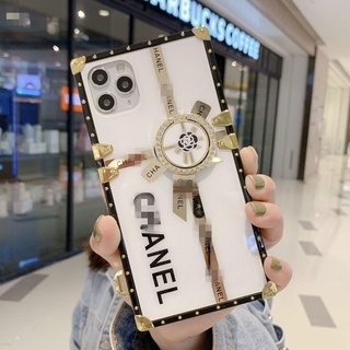 For Samsung Galaxy S23 Plus S23 Ultra A04 A04S A14 A34 A54 A03 A03S A13 Lite A23 A33 A53 A73 Luxury Camellia Square Phone Case With Finger Ring Bracket