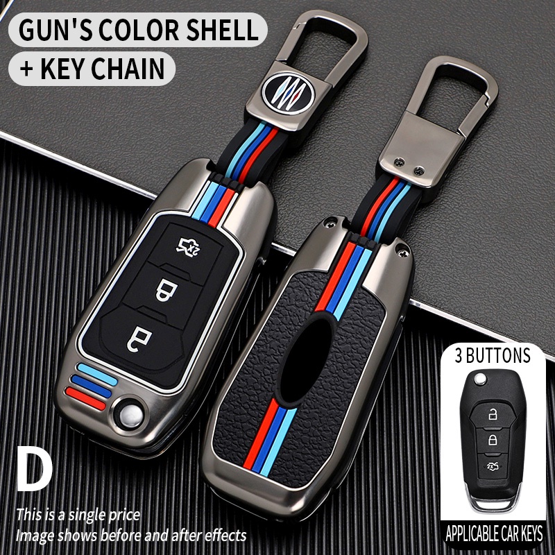 เคสรีโมตกุญแจรถยนต์ โลหะผสมสังกะสี สําหรับ Ford Fusion Fiesta Escort Mondeo Everest RangerExplorer Mustang