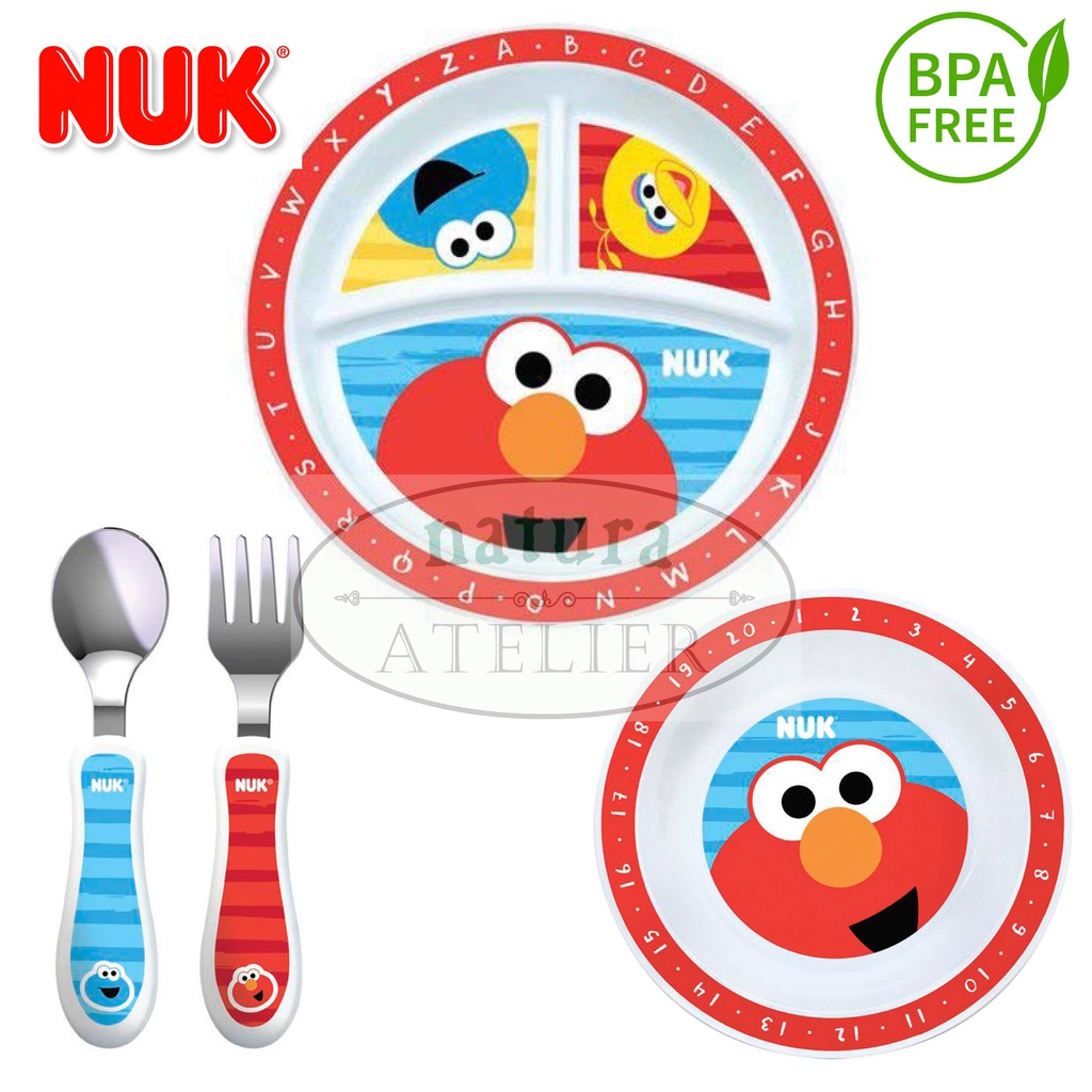 Nuk Sesame Street Elmo &amp; Cookie Monster Bowl / ชุดเครื่องใช้ไฟฟ้า ปลอดสาร BPA