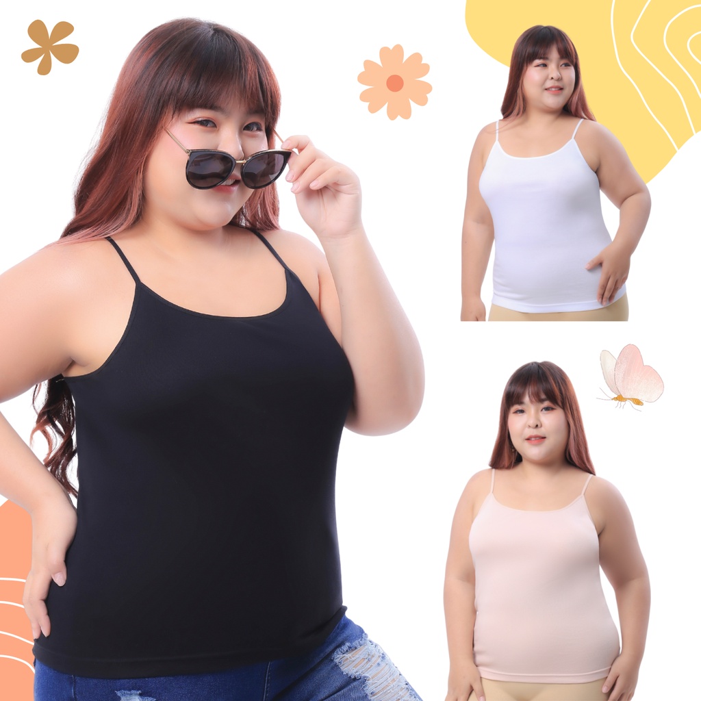 CHERILON เชอรีล่อน Eco Wear Plus Size เสื้อสายเดี่ยว คนอ้วนไซส์ใหญ่ สาวอวบ ผ้านุ่มมาก ใส่สบาย ระบายอากาศดี ONIC-BSVRY3