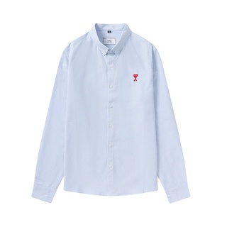 เสื้อเชิ้ตแขนยาว ปักลายหัวใจ ปารีส พลัสไซซ์ แฟชั่นใหม่ สําหรับผู้ชาย และผู้หญิง