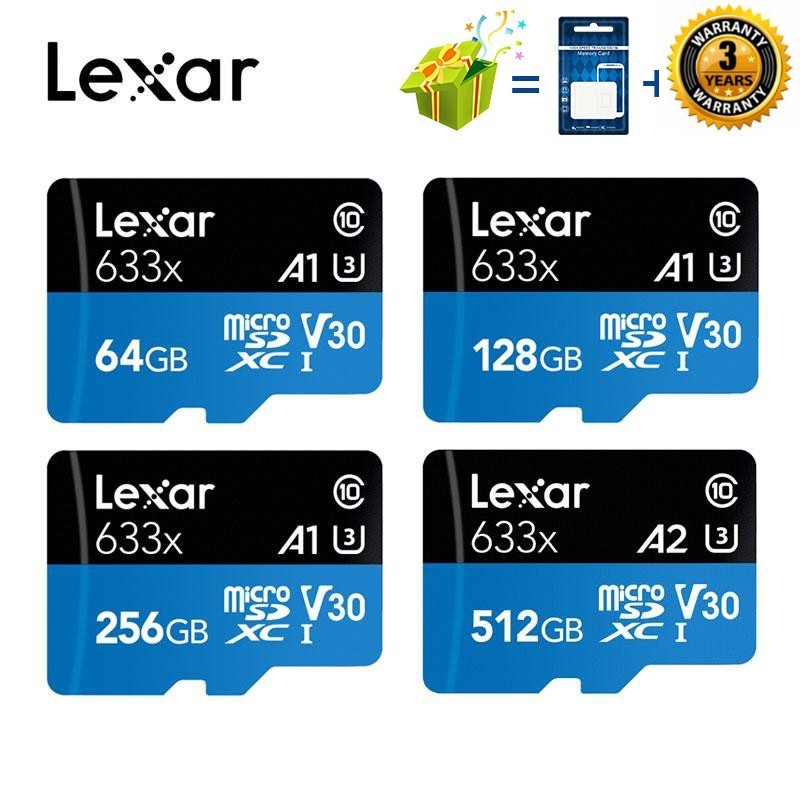 Lexar TF Card 95MB/s Micro Sd Card  Flash Memory Card 32GB 64GB 256GB 512GB128GB Micro Sd