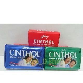 ✔️​สบู่ซินทอล, Cinthol, สีเขียว/สีน้ำเงิน/พร้อมส่ง+ขนาด100กรัม​ ขจัดคราบเหงื่อไคลดับกลิ่นตัว