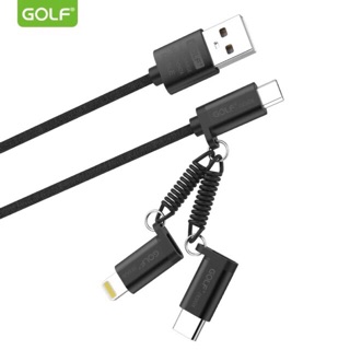 Golf สายชาร์จUSB GC-51 2.4A SOFT 3in 1 cable สำหรับมือถือทุกรุ่น ios/micro/Type-C