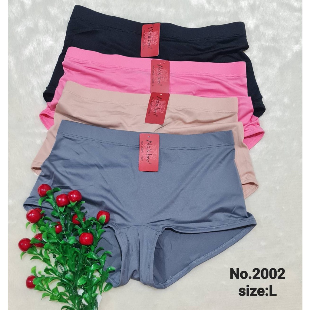 [แจกโค้ดส่งฟรี] NO.2002 Size : L กางเกงในเต็มตัวยี่ห้อ No's bra เนื้อผ้าสแปนเด็กซ์แท้อย่างดีกระชับยืดหยุ่นเก็บหน้าท้อง