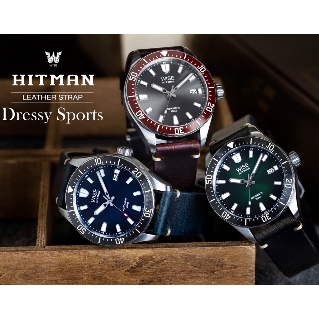 WISE สายนาฬิกาหนังแท้ HITMAN.L ขนาด 20 mm.