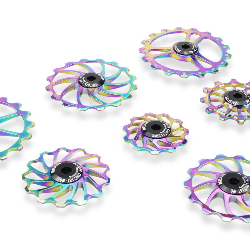 1pcs สีสัน 11T/12T/13T/14T/16T/17T/18T เซรามิคแบริ่งล้อรอก 7005 อลูมิเนียม MTB ด้านหลัง Derailleur