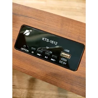 [สินค้าพร้อมส่ง] ลำโพงบลูทูธ Bluetooth KTS-1612 ลำโพงลายไม้ เสียงทุ้มหนักแน่น ดอกลำโพง 2ดอก