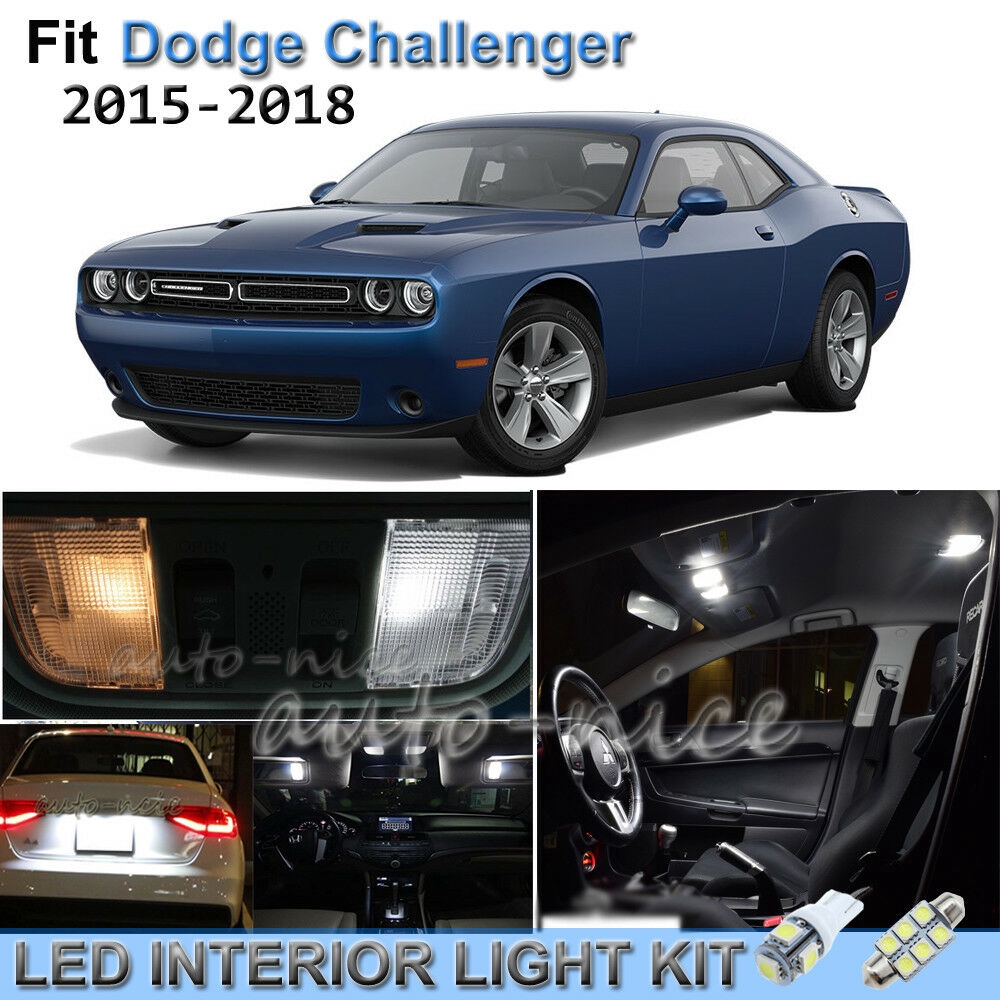 For 2015 2018 Dodge Challenger Luxury White Interior Led Lights Kit 9 Pieces