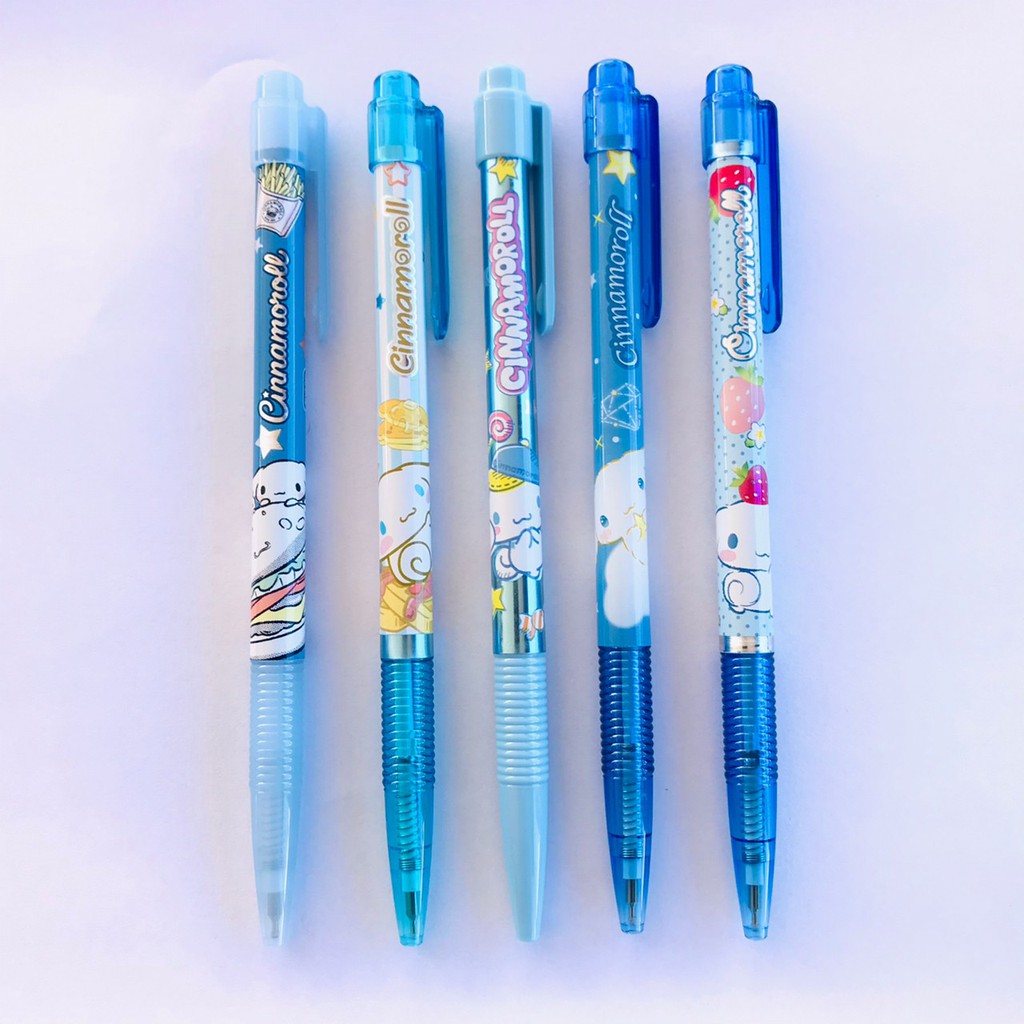 ปากกามาใหม่ลายการ์ตูนลิขสิทธิ์ sanrio ซินนามอลโรล Cinnamoroll ขนาดหัว 0.38 มม. หมึกสีน้ำเงิน ***เลือกลายได้***