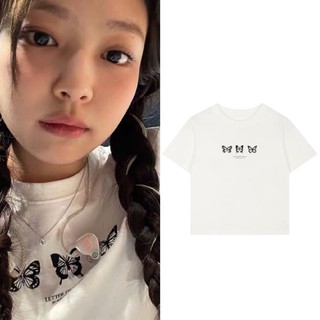 Preorder เสื้อยืดลายผีเสื้อแบบเจนนี่ Jennie Blackpink