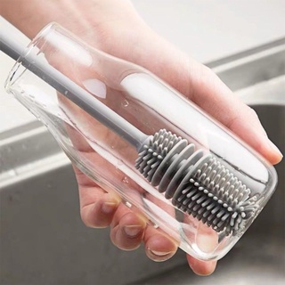 ✿ Practical Silicon Cleaning Brush Long Handle Feeding Bottle Milk Bottle Cup Cleaner Tool for Winebottle Coffee Tea Mugs