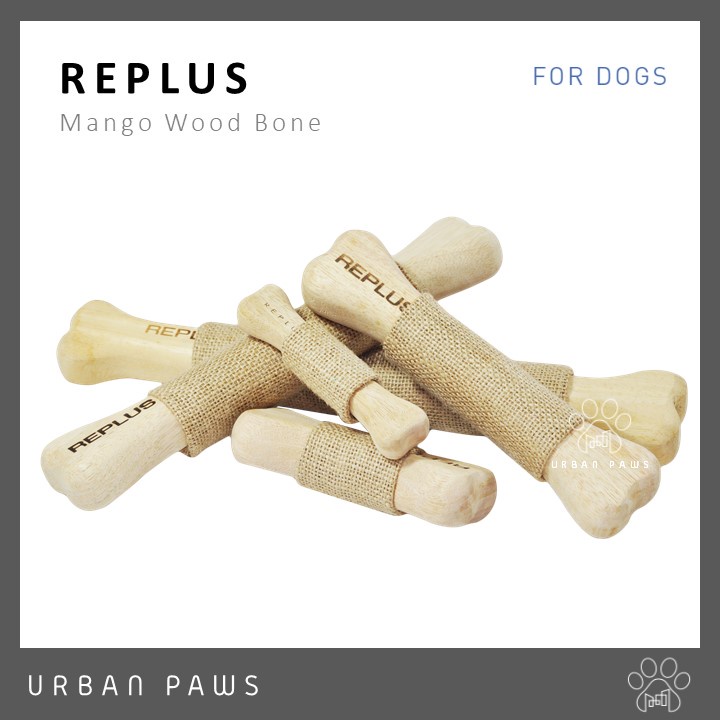 Replus - Mango Wood Bone ของเล่นสุนัข กระดูกแทะขัดฟัน ทำจากไม้มะม่วง 100% ปลอดภัยสำหรับสัตว์เลี้ยง