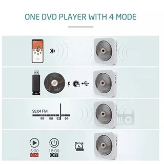 พร้อมส่ง เครื่องเล่น CD DVD Player Wall บลูทูธสเตอริโอเสียงการเรียนรู้ลำโพงไร้สายรีโมทคอนโทรล CD/DVD Mp3 FM วิทยุ