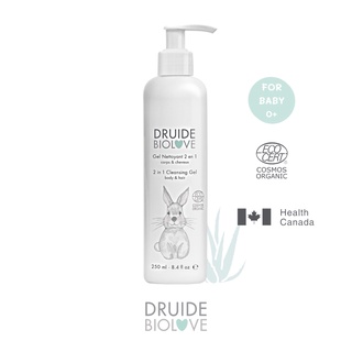 DRUIDE BioLove 2-in-1 Cleansing Gel Body &amp; Hair (250ml) เจลอาบน้ำสูตร 2-in-1 ผิวกายและเส้นผมสำหรับเด็ก ออร์แกนิค 🍃