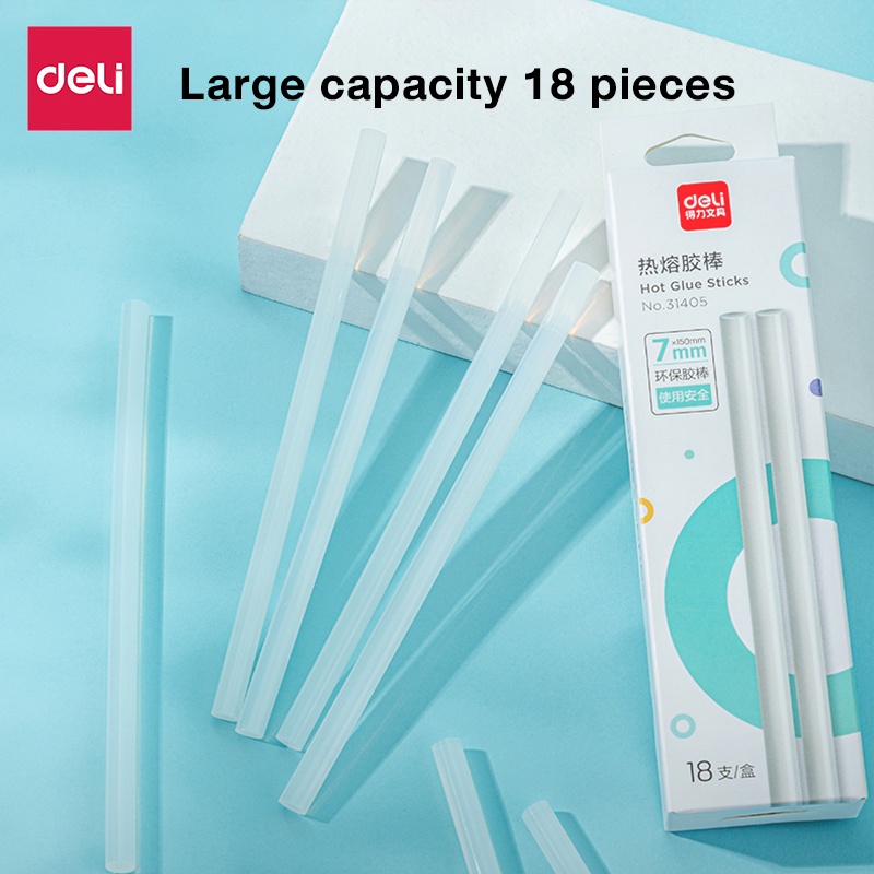 Deli กาวแท่งร้อน กาวแท่ง ขนาด 7mm-18pcs/11mm-12pcs ร้อนไวภายใน5นาที ติดแน่น ติดทน Glue Stick - 2