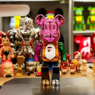 ฟิกเกอร์ของเล่น 400% Bearbrick Gold Pink My First รุ่น 25th Anniversary 28 ซม. สำหรับเด็ก Limited แขนหมุนพร้อมเสียงกลไก