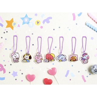 BT21 ACRYLIC SIMPLE KEYRING PARTY/LITTLE BUDDY ✅พร้อมส่ง ของแท้💯