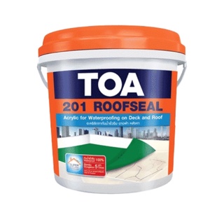 TOA 201 Roofseal ถัง20กิโลกรัม แถมแปรง2” 2อัน สีขาว สีเทา