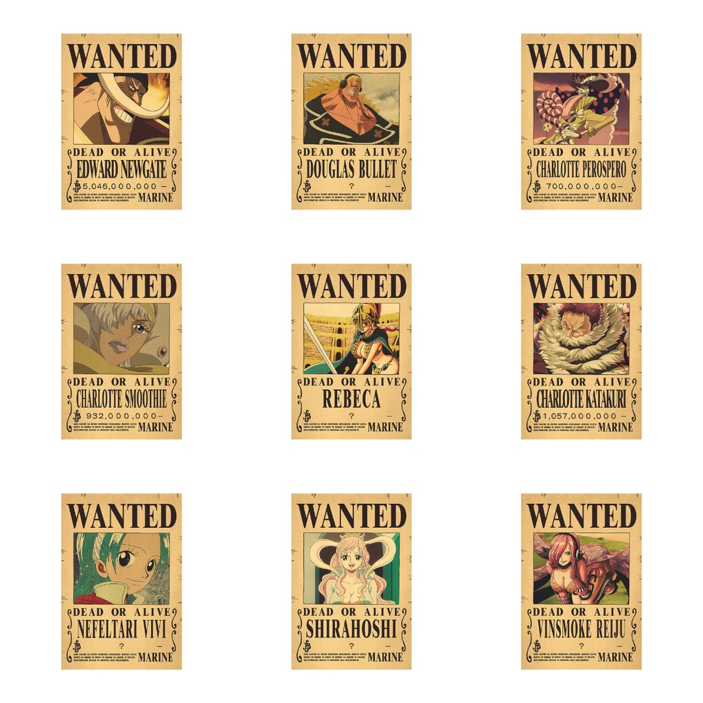 39 แบบ One Piece Wanted วอลล์เปเปอร์ Bar Cafe Decor Dormitoty Room โปสเตอร์ติดผนัง