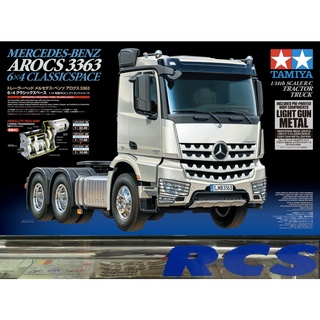 🏁 TAMIYA 56359 ชุดคิท 1/14 SCALE RADIO CONTROL MERCEDES-BENZ AROCS 3363 6X4 CLASSIC SPACE LIGHT GUN METAL