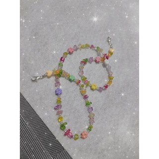 🌟สายคล้องแมส 🌟 หินสีรุ้งธรรมชาติ 🌟Rainbow Quartz🌟