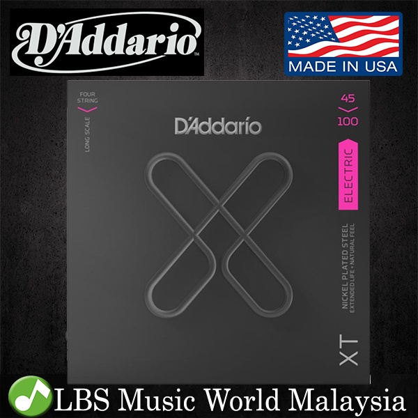 D'ADDARIO Daddario XTB45100 XT สายกีตาร์เบสไฟฟ้าเหล็กชุบนิกเกิล Daddario D Addario (45-100)