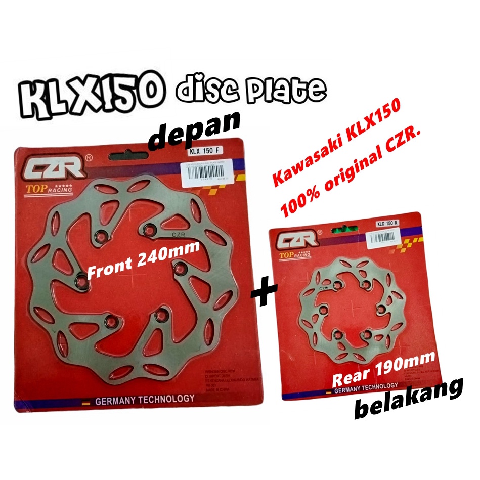 Kawasaki KLX150 240mm Depan 190mm Belakang Design Disc Plate CZR ใหม่