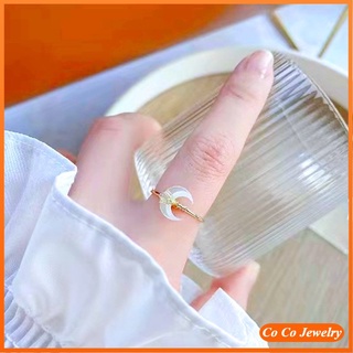 Cocojewelry แหวนมุก รูปแผล ดวงจันทร์ สไตล์โกธิค