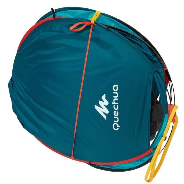 💥เต็นท์กันฝน🌧️ เต็นท์ เต้นท์ Tent Quechua​ waterproof​ เต็นท์กันฝน เต็นท์ตั้งแคมป์สำหรับ 2 คนรุ่น 2 SECONDS (สีฟ้า)