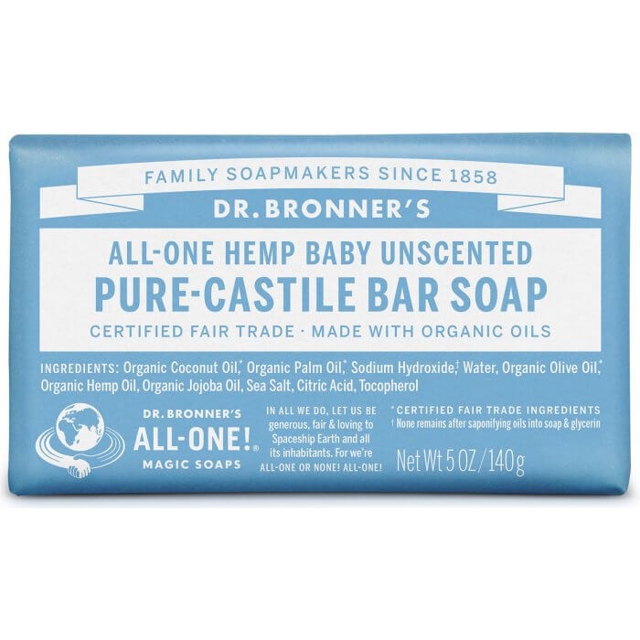Dr.Bronner's Baby-Mild Bar Soap สบู่ก้อนน้ำมันธรรมชาติ สำหรับเด็ก แบบไม่มีกลิ่น ไม่มีสารเคมี