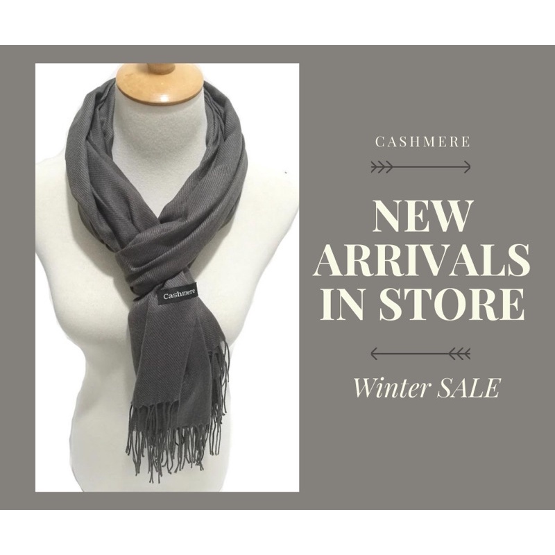 ผ้าพันคอผ้าพันคอสีทึบ Pashmina  Man Plus ขนาด200ซม.